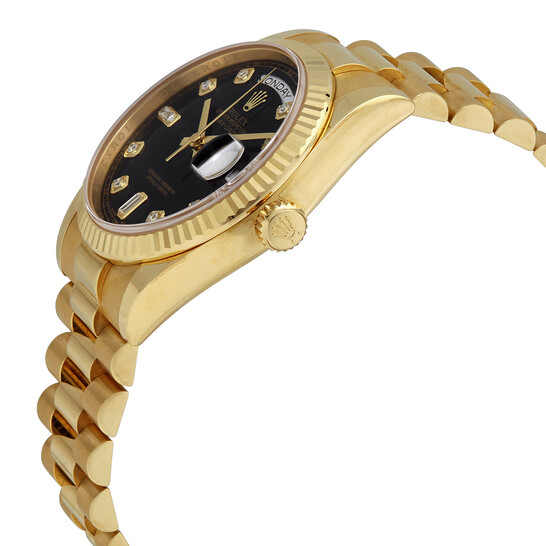 Rolex Day-Date Black Dial 18K Yellow Gold President Automatic Men’s Watch 118238BKDP