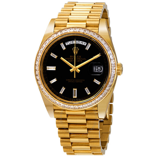 Rolex Day-Date Black Dial 18K Yellow Gold President Automatic Men’s Watch 228398BKDP