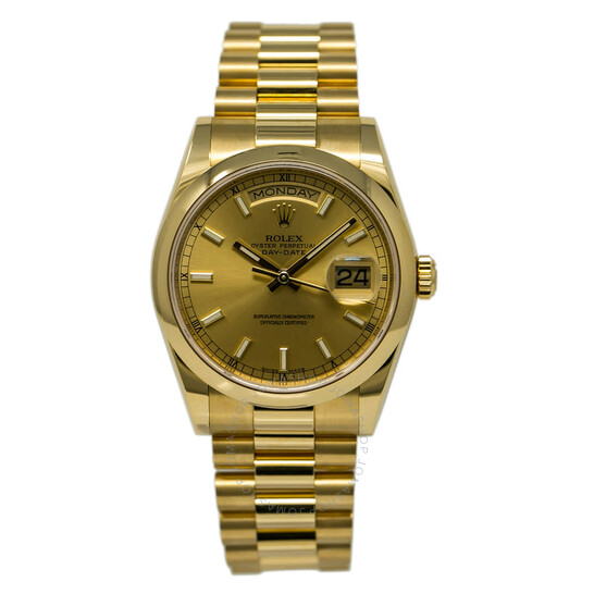 Rolex Day-Date Champagne  Automatic 18kt Yellow Gold Ladies  Watch118208CSP