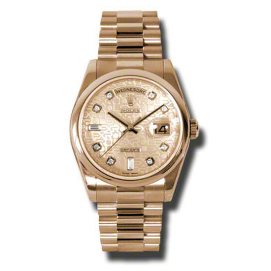 Rolex Day-Date Champagne Dial 18K Everose Gold President Automatic Men’s Watch 118205CJDP