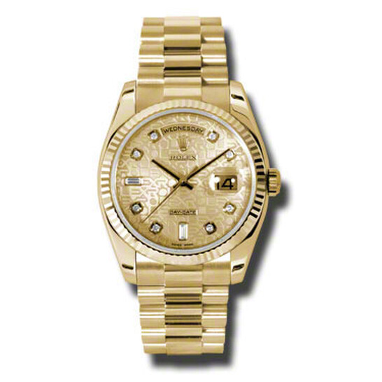 Rolex Day-Date Champagne Dial 18K Yellow Gold President Automatic Men’s Watch 118238CJDP