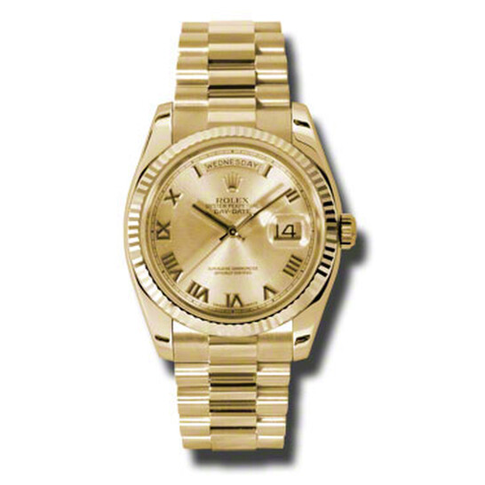 Rolex Day-Date Champagne Dial 18K Yellow Gold President Automatic Men’s Watch 118238CRP