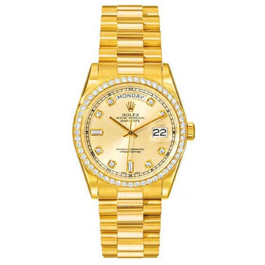 Rolex Day-Date Champagne Dial 18K Yellow Gold President Automatic Men’s Watch 118348CDP