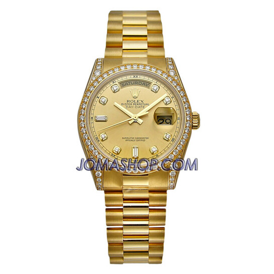 Rolex Day-Date Champagne Dial 18K Yellow Gold President Automatic Men’s Watch 118388CDP