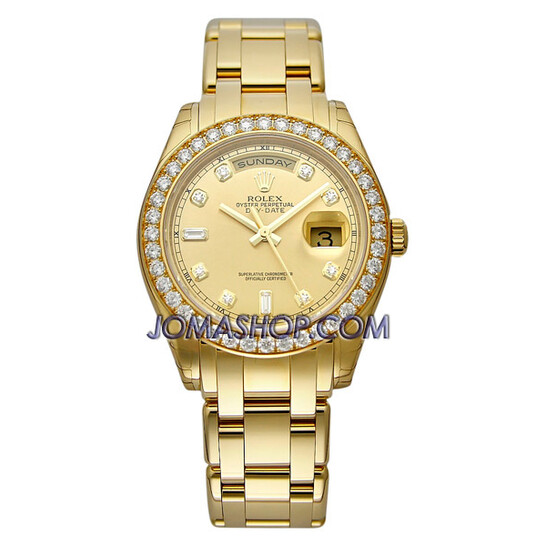 Rolex Day-Date Champagne Diamond Dial 18K Yellow Gold Automatic Men’s Watch 18948CDPM