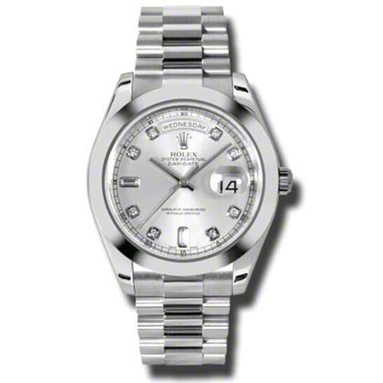 Rolex Day-Date II Silver Dial Platinum President Automatic Men’s Watch 218206SDP