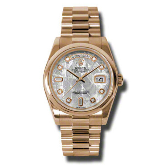 Rolex Day-Date Meteorite Dial 18K Everose Gold President Automatic Men’s Watch 118205MTDP