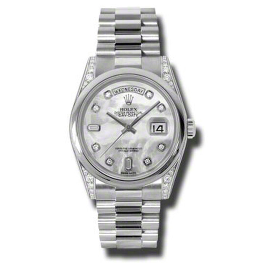 Rolex Day-Date Mother Of Pearl Dial Platinum President Automatic Men’s Watch 118296MDP