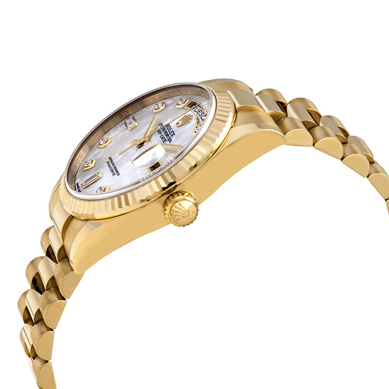 Rolex Day-Date White Mother-Of-Pearl Dial 18K Yellow Gold President Automatic Men’s Watch 118238MDP