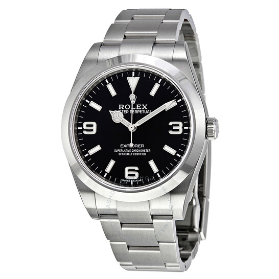 Rolex Explorer Black Dial Stainless Steel Oyster Bracelet Automatic Men’s Watch 214270BKASO