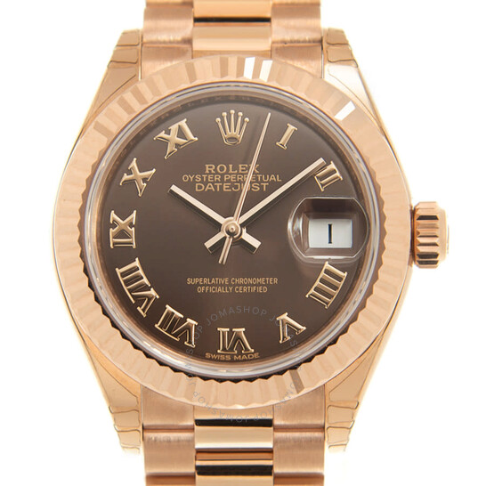 Rolex Lady Datejust 18kt Rose Gold Automatic Brown Dial Ladies Watch 279175-0014