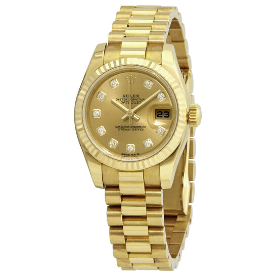 Rolex Lady-Datejust 26 Mother Of Pearl Dial 18K White Gold President Automatic Ladies Watch 179179MDP