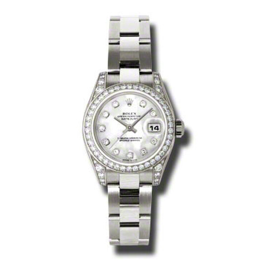 Rolex Lady Datejust 26 Mother of Pearl Dial 18K White Gold Oyster Bracelet Automatic Watch 179159MDO