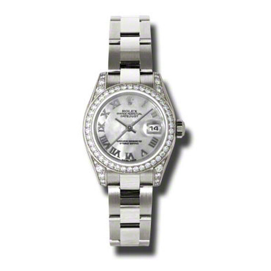 Rolex Lady Datejust 26 Mother of Pearl Dial 18K White Gold Oyster Bracelet Automatic Watch 179159MRO