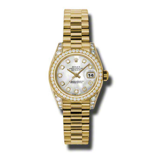 Rolex Lady-Datejust 26 Mother Of Pearl Dial 18K White Gold President Automatic Ladies Watch 179179MDP