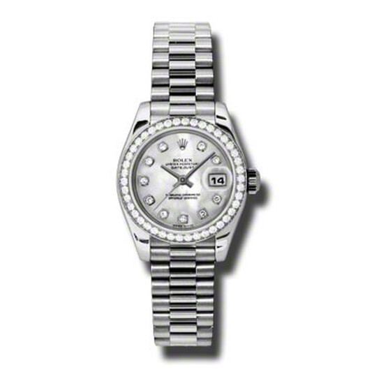 Rolex Lady-Datejust 26 Mother Of Pearl Dial Platinum President Automatic Ladies Watch 179136MDP