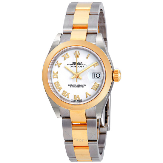 Rolex Lady-Datejust 28 Automatic White Dial Ladies Steel and 18kt Yellow Gold Oyster Watch 279163WRO