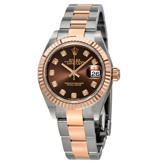 Rolex Lady Datejust 28 Chocolate Diamond Dial Automatic Two-tone Ladies Watch 279171CHDO