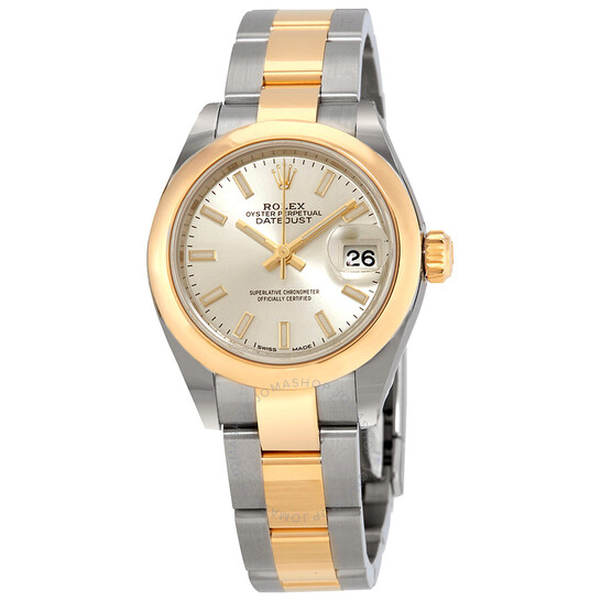 Rolex Lady Datejust 28 Silver Dial Steel and 18K Yellow Gold Oyster Watch 279163SSO