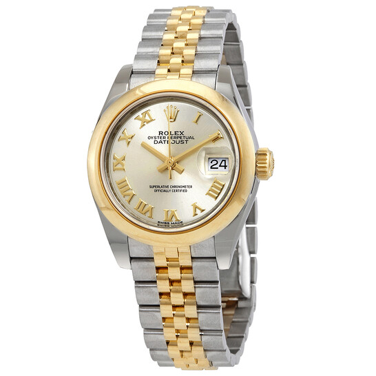 Rolex Lady Datejust 28 Silver Dial Steel and 18K Yellow Gold Watch 279163SRJ