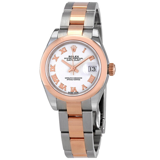 Rolex Lady-Datejust 28 White Dial Automatic Steel and 18kt Everose Gold Oyster Watch 279161WRO