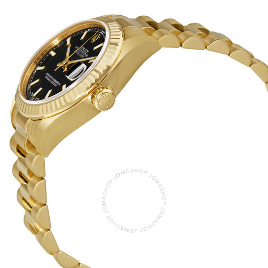 Rolex Lady-Datejust 31 Black Dial 18K Yellow Gold President Automatic Ladies Watch 178278BKSP