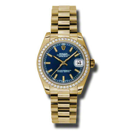 Rolex Lady-Datejust 31 Champagne Concentric Circle Dial 18K Yellow Gold President Automatic Ladies Watch 178288CCAP