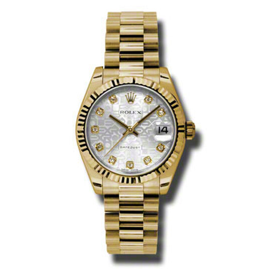 Rolex Lady-Datejust 31 Mother Of Pearl Dial 18K Yellow Gold President Automatic Ladies Watch 178288MDP