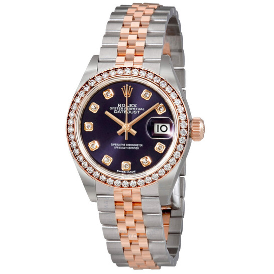 Rolex Lady Datejust Aubergine Dial Diamond Automatic Watch 279381OBDJ