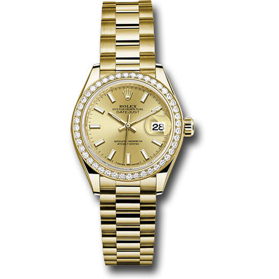 Rolex Lady Datejust Automatic 18 Carat Yellow Gold President Watch 279138CSP