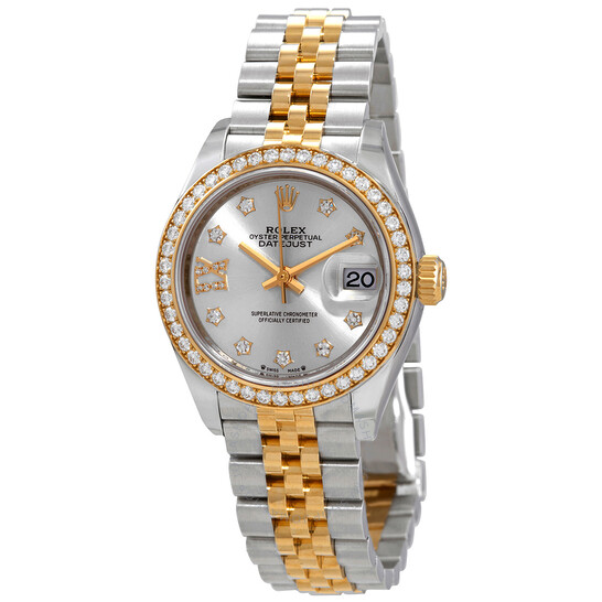 Rolex Lady Datejust Automatic Chronometer Diamond Silver Dial Ladies Watch 279383