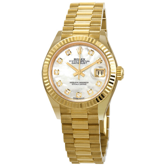 Rolex Lady Datejust Automatic Chronometer Diamond White Mother of Pearl Dial Ladies Watch 279178MDP