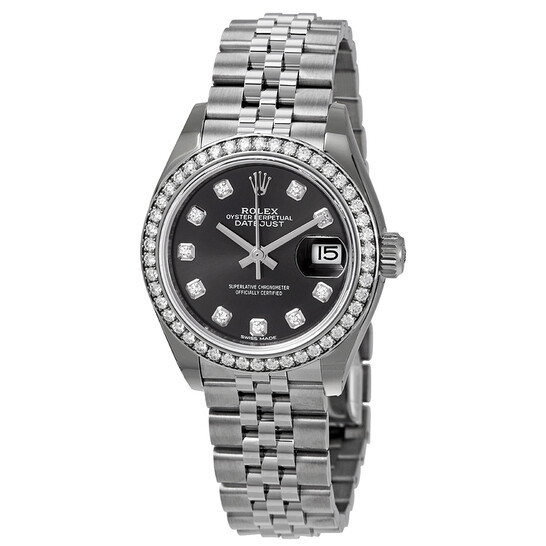 Rolex Lady Datejust Automatic Grey Diamond Dial Ladies Jubilee Watch 279384GYDJ