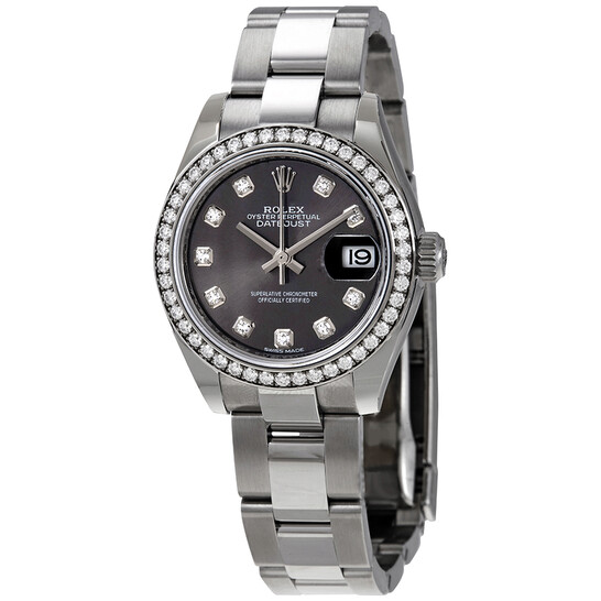 Rolex Lady Datejust Automatic Grey Diamond Dial Ladies Oyster Watch 279384GYDO