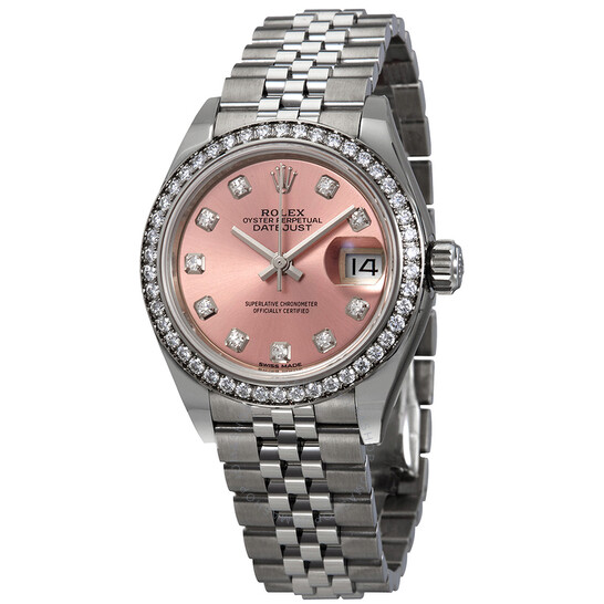 Rolex Lady Datejust Automatic Pink Diamond Dial Ladies Jubilee Watch 279384PDJ