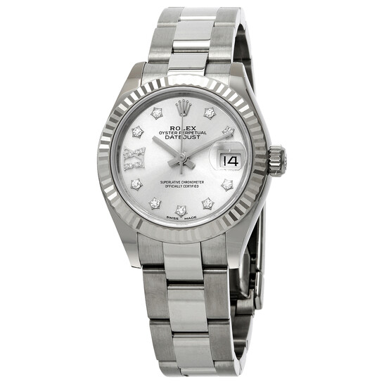 Rolex Lady Datejust Automatic Silver Roman Diamond Dial Ladies Oyster Watch 279174SRDO