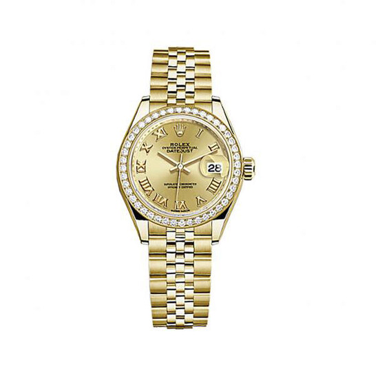 Rolex Lady-Datejust Champagne Dial 18 Carat Yellow Gold Jubilee Watch 279138CRJ