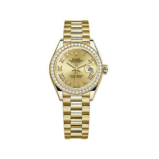 Rolex Lady-Datejust Blue Cornflower Diamond Dial 18 Carat Yellow Gold Jubilee Watch 279138BLSRDJ