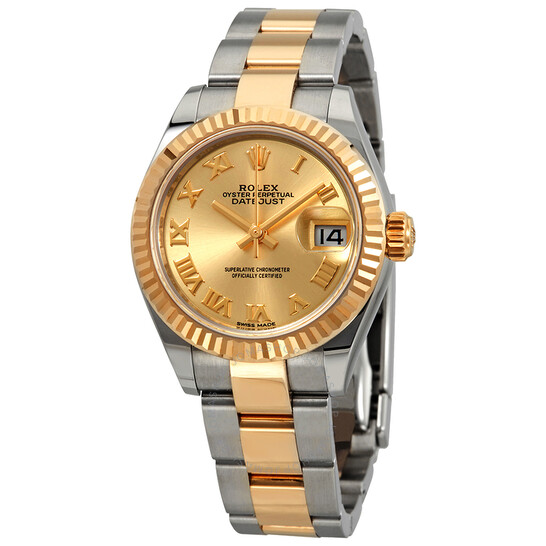 Rolex Lady Datejust Champagne Dial Ladies Steel and 18kt Yellow Gold Oyster Watch 279173CRO