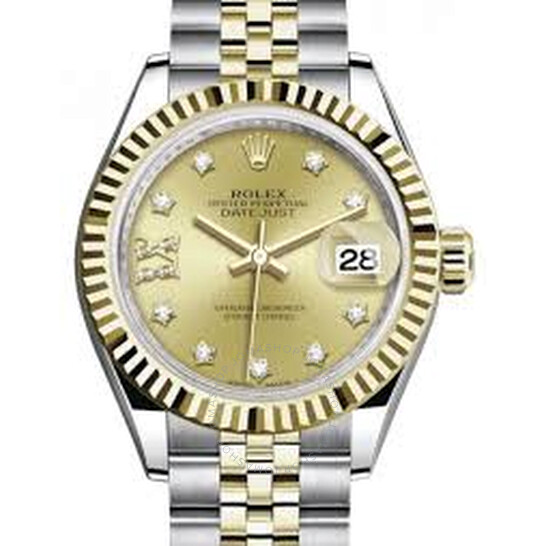 Rolex Lady Datejust Champagne Diamond Dial Automatic Steel and 18kt Yellow Gold Rolex Jubilee Watch 279173CRDJ