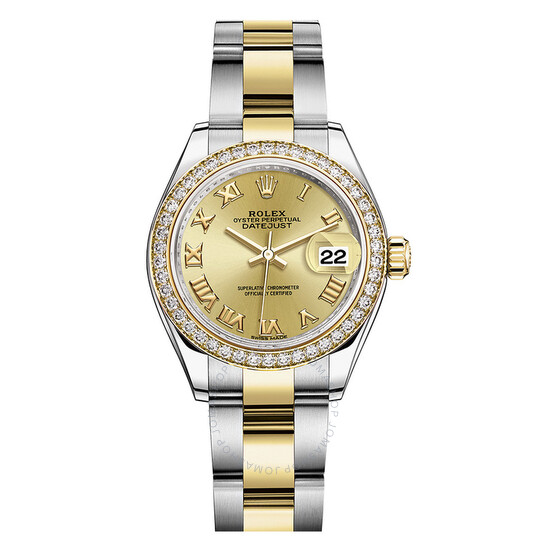 Rolex Lady Datejust Champagne Roman Dial Diamond Bezel Automatic Watch 279383CRO