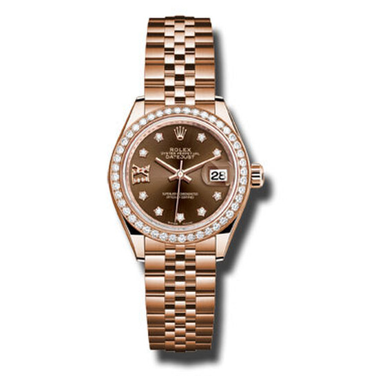 Rolex Lady Datejust Chocolate Diamond Dial 18K Everose Gold Automatic Watch 279135CHDJ