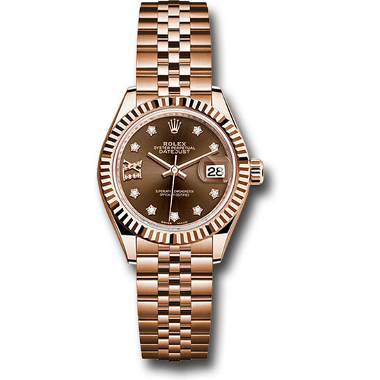 Rolex Lady Datejust Chocolate Diamond Dial 18K Everose Gold Watch 279175CHRDJ