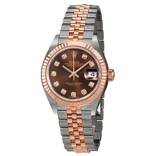 Rolex Lady Datejust Chocolate Dial Steel and 18K Everose Gold Oyster Watch 279161CHSO