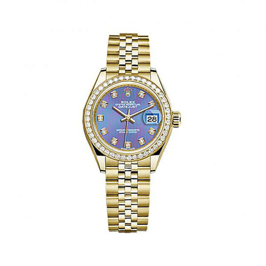 Rolex Lady-Datejust Lavender Dial 18 Carat Yellow Gold Jubilee Watch 279138LVDJ