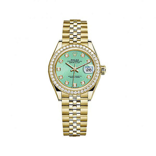 Rolex Lady-Datejust Mint Green Dial Automatic 18 Carat Yellow Gold Watch 279138GNDJ