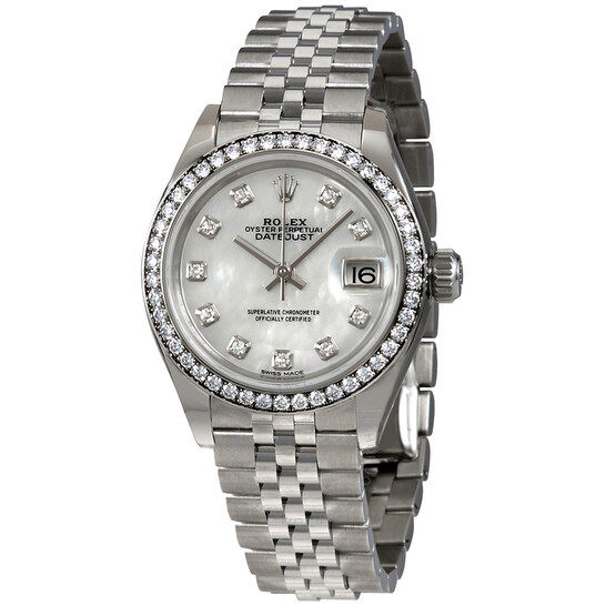 Rolex Lady-Datejust 26 Black Dial 18K White Gold President Automatic Ladies Watch 179179BKRP