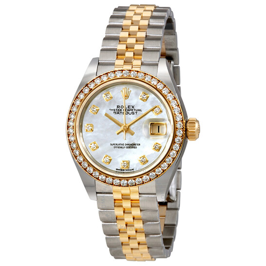 Rolex Lady Datejust Mother of Pearl Diamond Steel and 18K Yellow Gold Jubilee Watch 279173MDJ