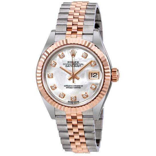 Rolex Lady Datejust Mother of Pearl Diamond Steel and 18K Everose Gold Jubilee Watch 279171MDJ