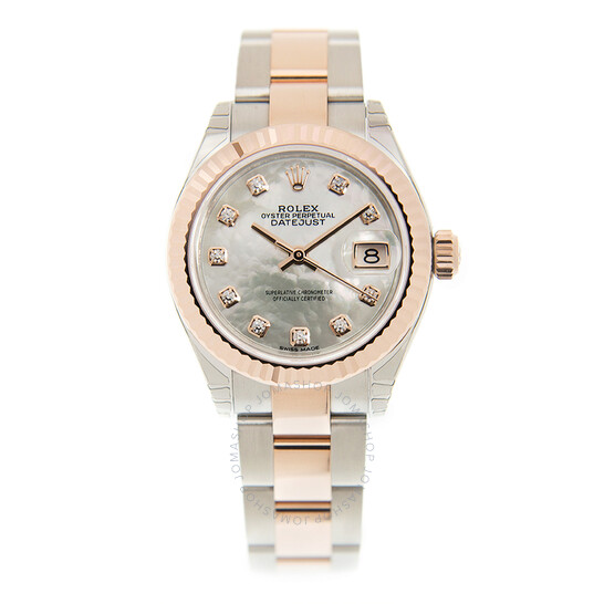 Rolex Lady Datejust Mother of Pearl Diamond Steel and 18K Everose Gold Oyster Watch 279171MDO